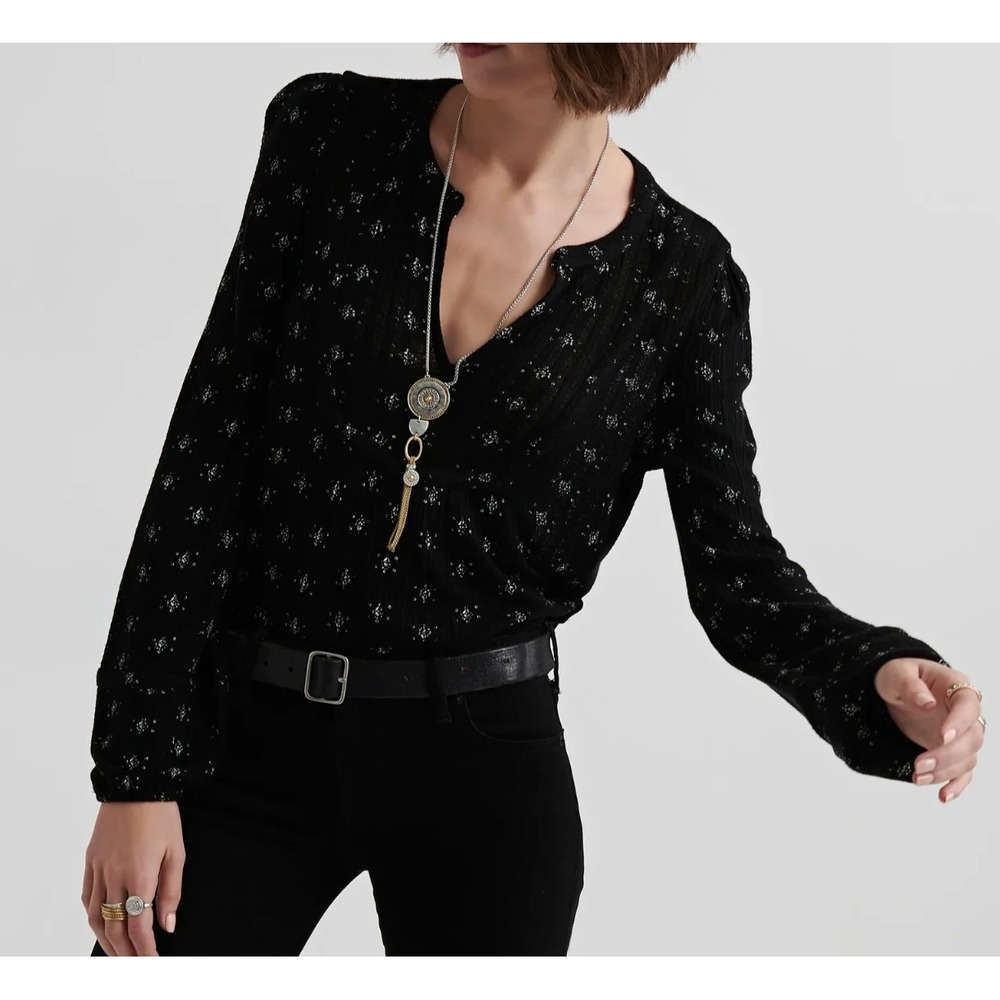 Lucky Brand Women's Printed Drop Needle Top Size Medium Long Sleeve NWT
